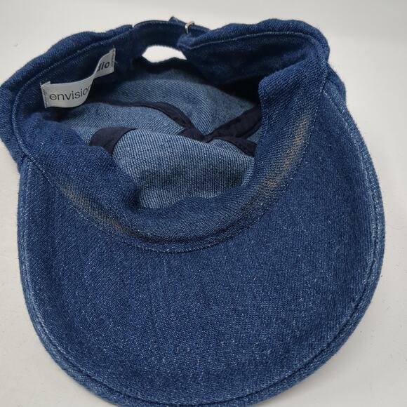 Envision Studio Strapback Baseball Cap Blue One Size Adjustable Blank Denim - Picture 7 of 9